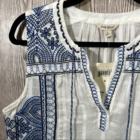 NWT Lucky Brand Boho Top Sz S - Picture 2 of 7